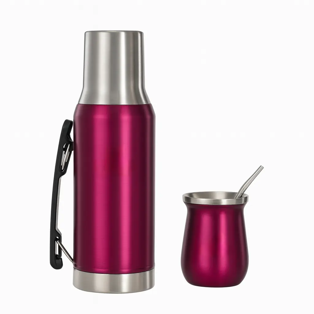 Set termo y mate metalizado (1,2 L) | Termuco
